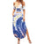 Marshall Islands Manit Day Summer Maxi Dress Plumeria and Polynesian Tribal