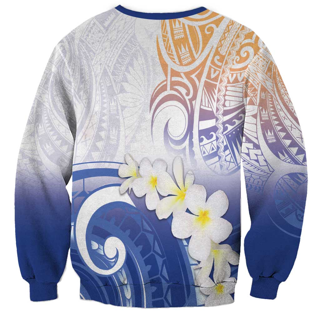 Marshall Islands Manit Day Sweatshirt Plumeria and Polynesian Tribal LT9 - Polynesian Pride