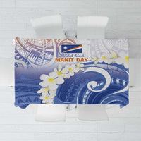 Marshall Islands Manit Day Tablecloth Plumeria and Polynesian Tribal LT9 White - Polynesian Pride