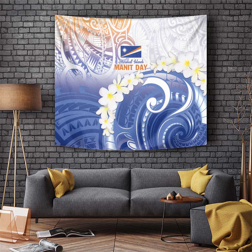 Marshall Islands Manit Day Tapestry Plumeria and Polynesian Tribal LT9 - Polynesian Pride