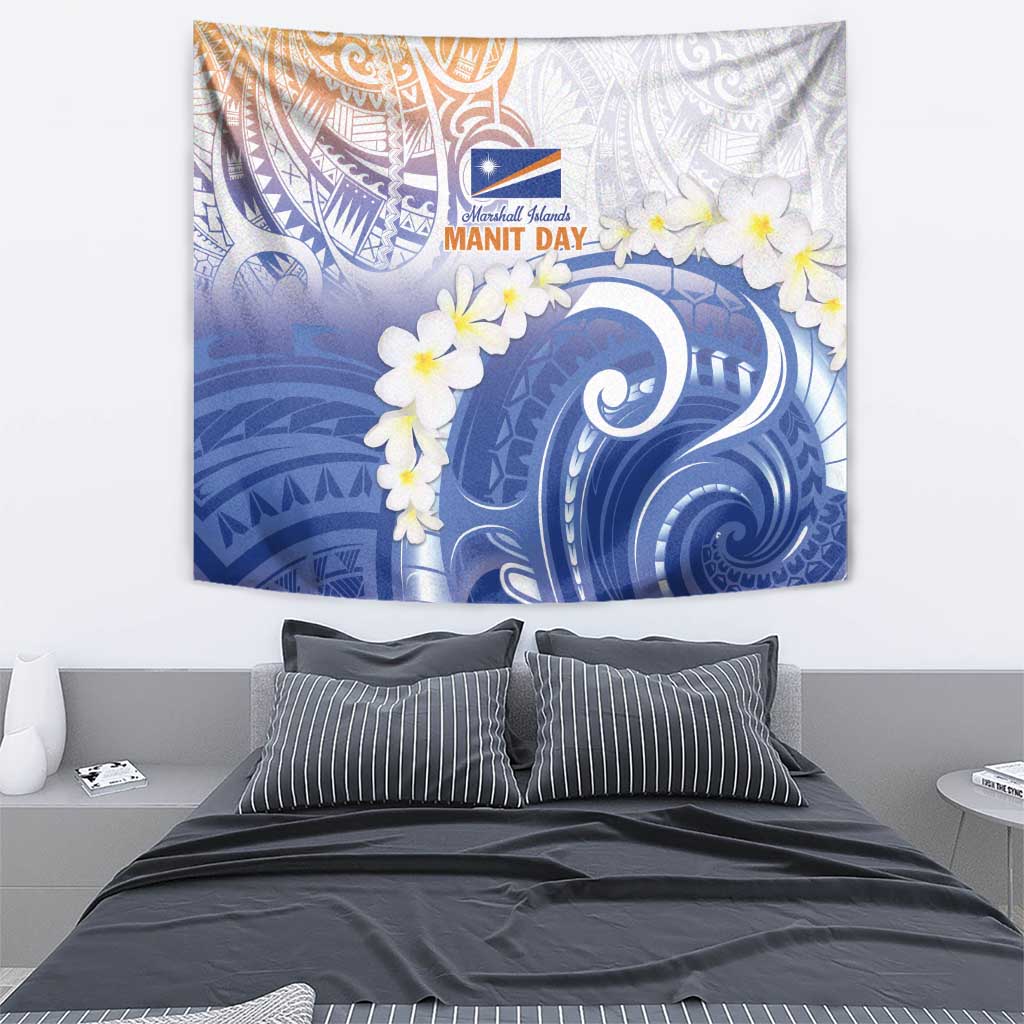 Marshall Islands Manit Day Tapestry Plumeria and Polynesian Tribal LT9 - Polynesian Pride