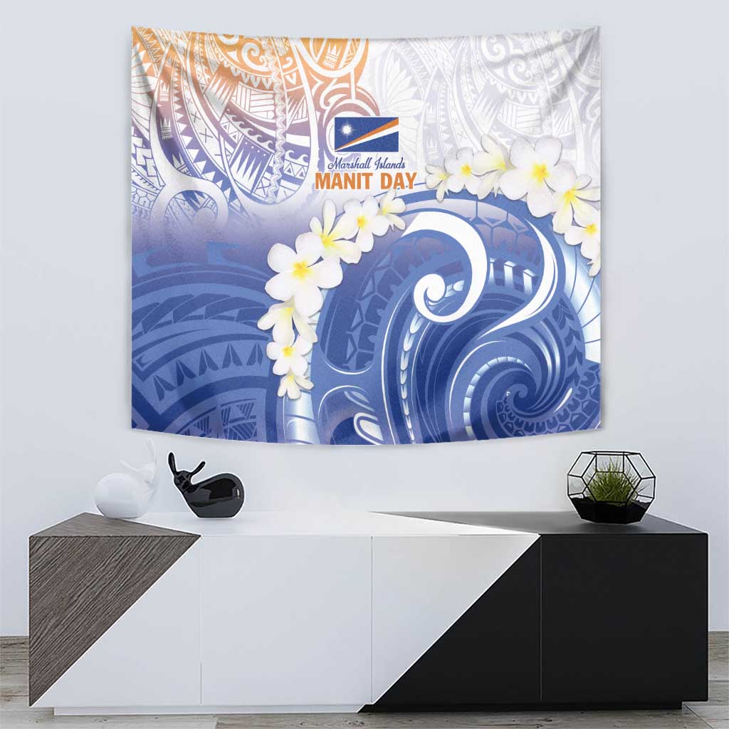 Marshall Islands Manit Day Tapestry Plumeria and Polynesian Tribal LT9 - Polynesian Pride