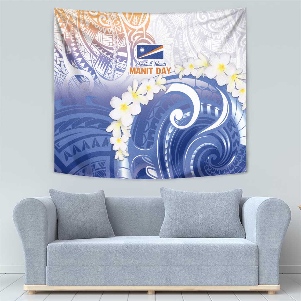 Marshall Islands Manit Day Tapestry Plumeria and Polynesian Tribal LT9 - Polynesian Pride