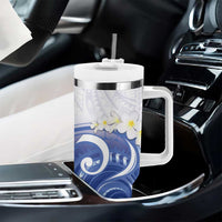 Marshall Islands Manit Day Tumbler With Handle Plumeria and Polynesian Tribal LT9 - Polynesian Pride