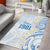 Palau 1981 Tribal Tattoo Area Rug with Belau Plumeria Flowers