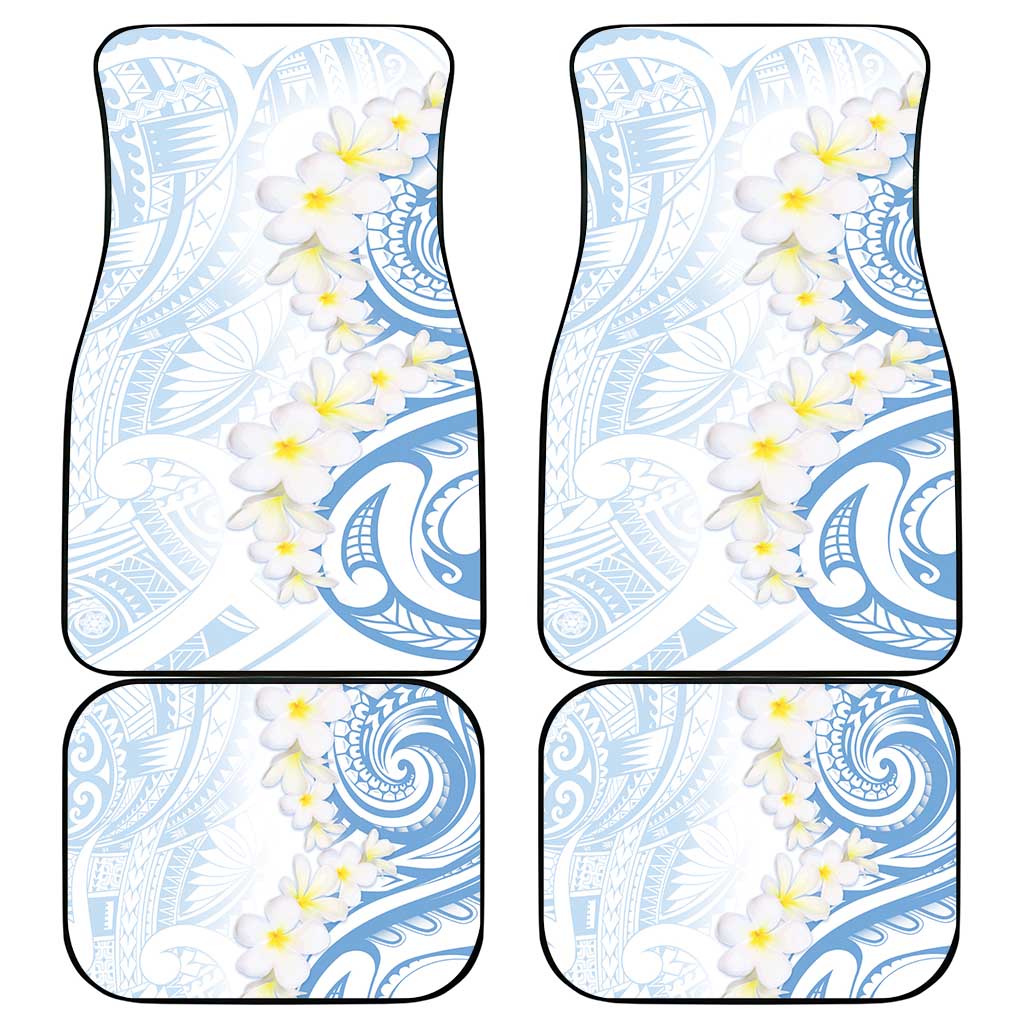 Palau 1981 Tribal Tattoo Car Mats with Belau Plumeria Flowers LT9 - Polynesian Pride