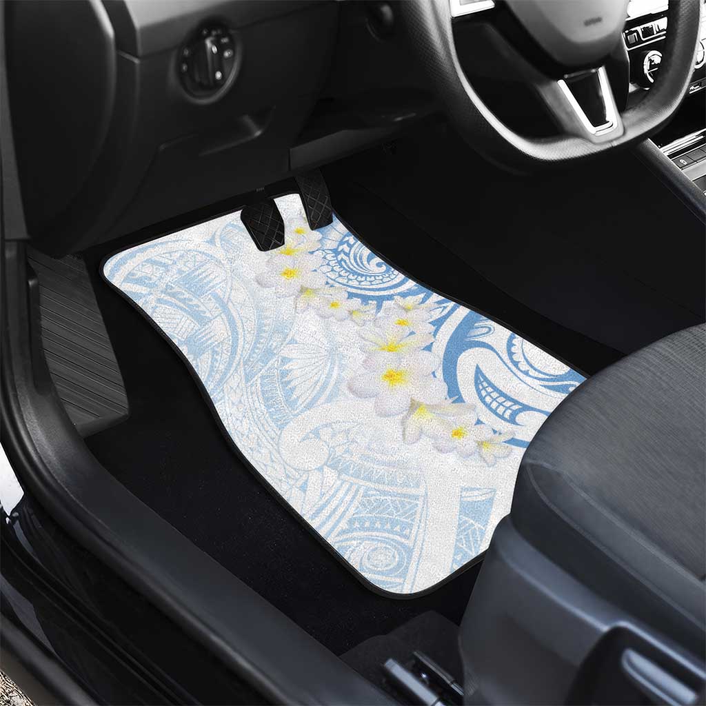 Palau 1981 Tribal Tattoo Car Mats with Belau Plumeria Flowers LT9 - Polynesian Pride
