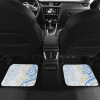 Palau 1981 Tribal Tattoo Car Mats with Belau Plumeria Flowers LT9 Set 2pcs - Back White - Polynesian Pride