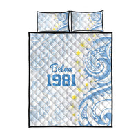 Palau 1981 Tribal Tattoo Quilt Bed Set with Belau Plumeria Flowers LT9 - Polynesian Pride