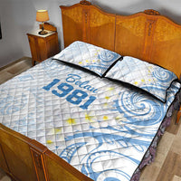 Palau 1981 Tribal Tattoo Quilt Bed Set with Belau Plumeria Flowers LT9 - Polynesian Pride