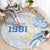 Palau 1981 Tribal Tattoo Round Carpet with Belau Plumeria Flowers