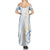 Palau 1981 Tribal Tattoo Summer Maxi Dress with Belau Plumeria Flowers