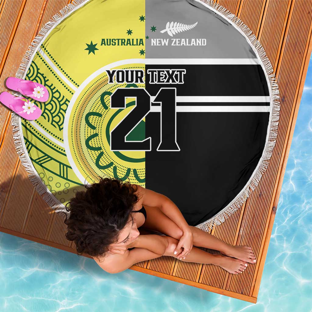 Custom Cricket AUNZ Spirit Beach Blanket Aussie New Zealand Retro Edition LT9 - Polynesian Pride