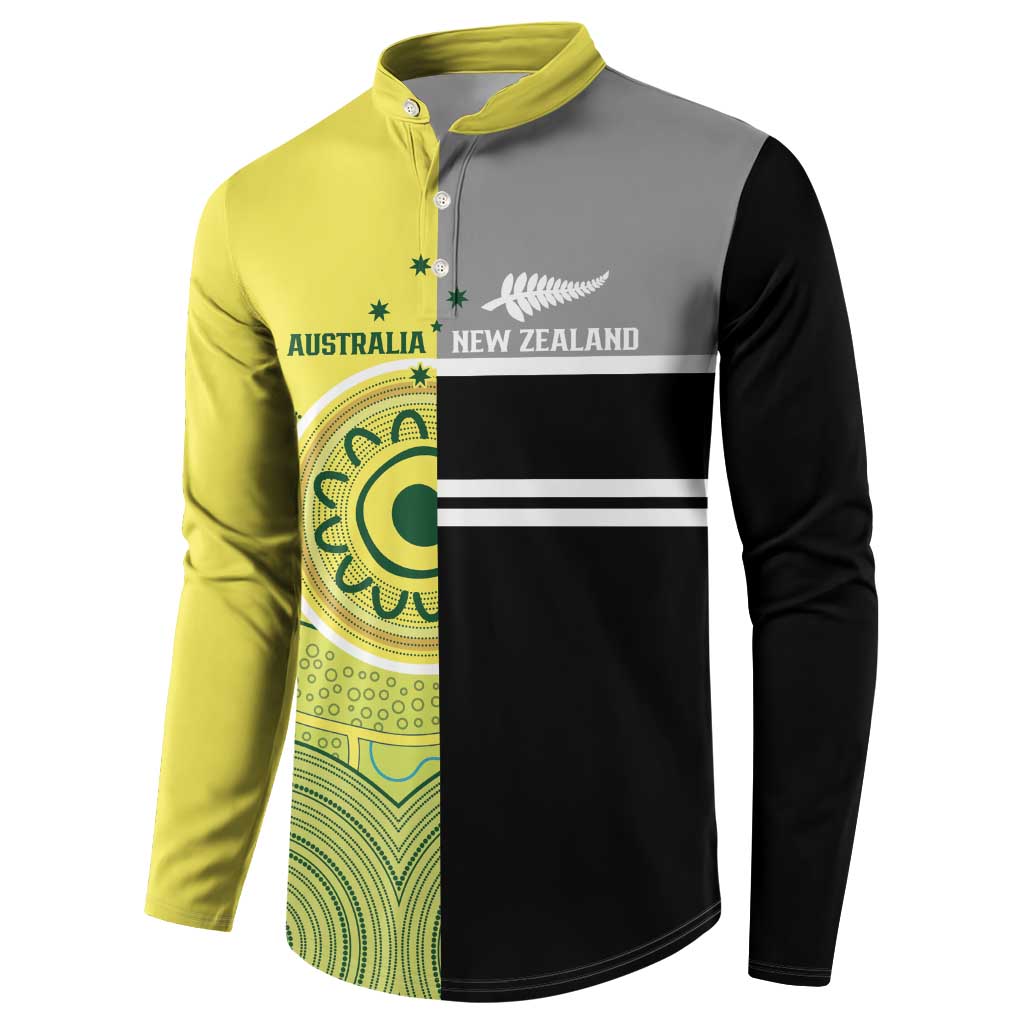Custom Cricket AUNZ Spirit Button Sweatshirt Aussie New Zealand Retro Edition LT9 - Polynesian Pride