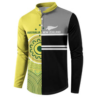 Custom Cricket AUNZ Spirit Button Sweatshirt Aussie New Zealand Retro Edition LT9 - Polynesian Pride