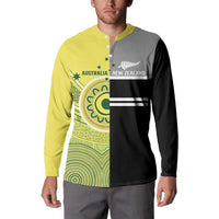 Custom Cricket AUNZ Spirit Button Sweatshirt Aussie New Zealand Retro Edition LT9 - Polynesian Pride