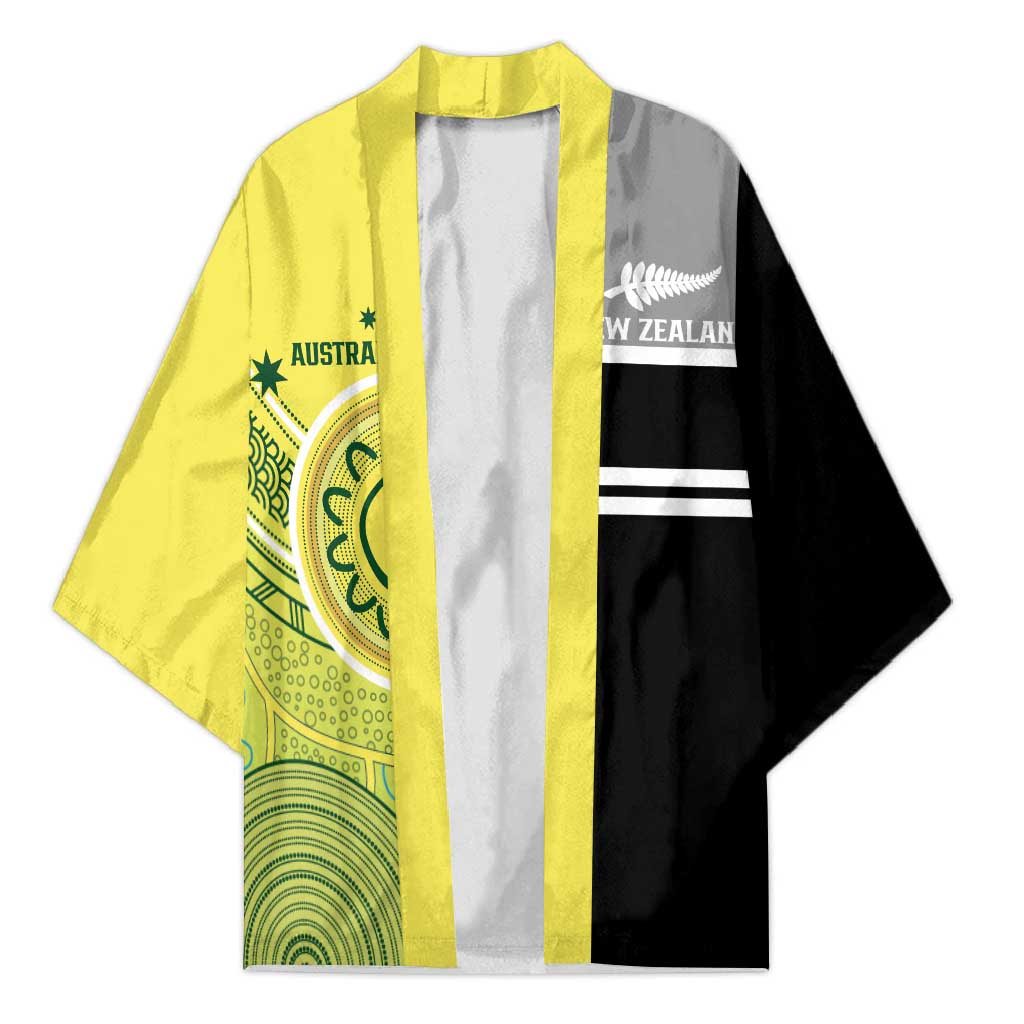 Custom Cricket AUNZ Spirit Kimono Aussie New Zealand Retro Edition LT9 Unisex Black - Polynesian Pride