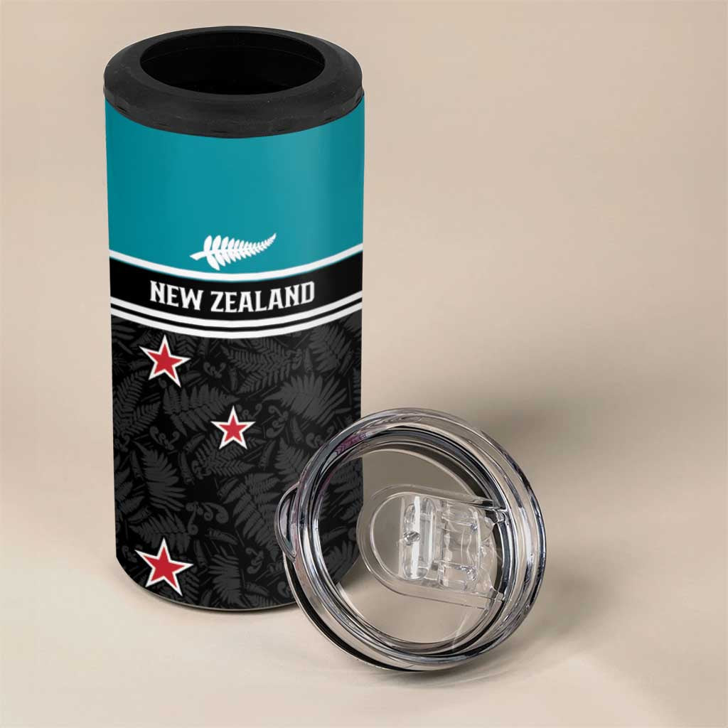 Custom NZ Cricket Pride 4 in 1 Can Cooler Tumbler Silver Fern Fan Supporter Apparel LT9 - Polynesian Pride