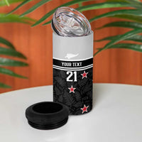 Custom NZ Cricket Pride 4 in 1 Can Cooler Tumbler Silver Fern Fan Supporter Apparel LT9 - Polynesian Pride