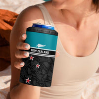 Custom NZ Cricket Pride 4 in 1 Can Cooler Tumbler Silver Fern Fan Supporter Apparel LT9 - Polynesian Pride