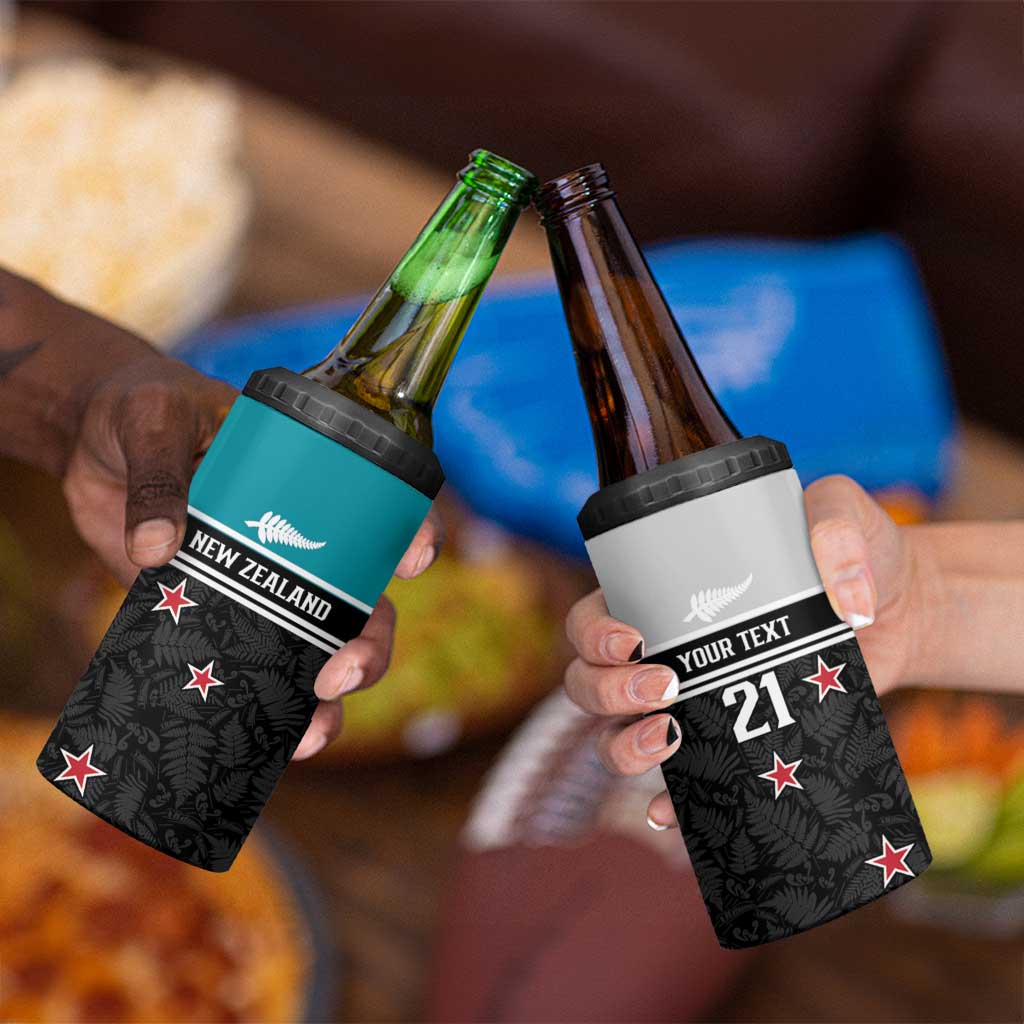 Custom NZ Cricket Pride 4 in 1 Can Cooler Tumbler Silver Fern Fan Supporter Apparel LT9 - Polynesian Pride