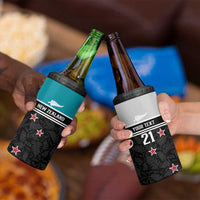 Custom NZ Cricket Pride 4 in 1 Can Cooler Tumbler Silver Fern Fan Supporter Apparel LT9 - Polynesian Pride