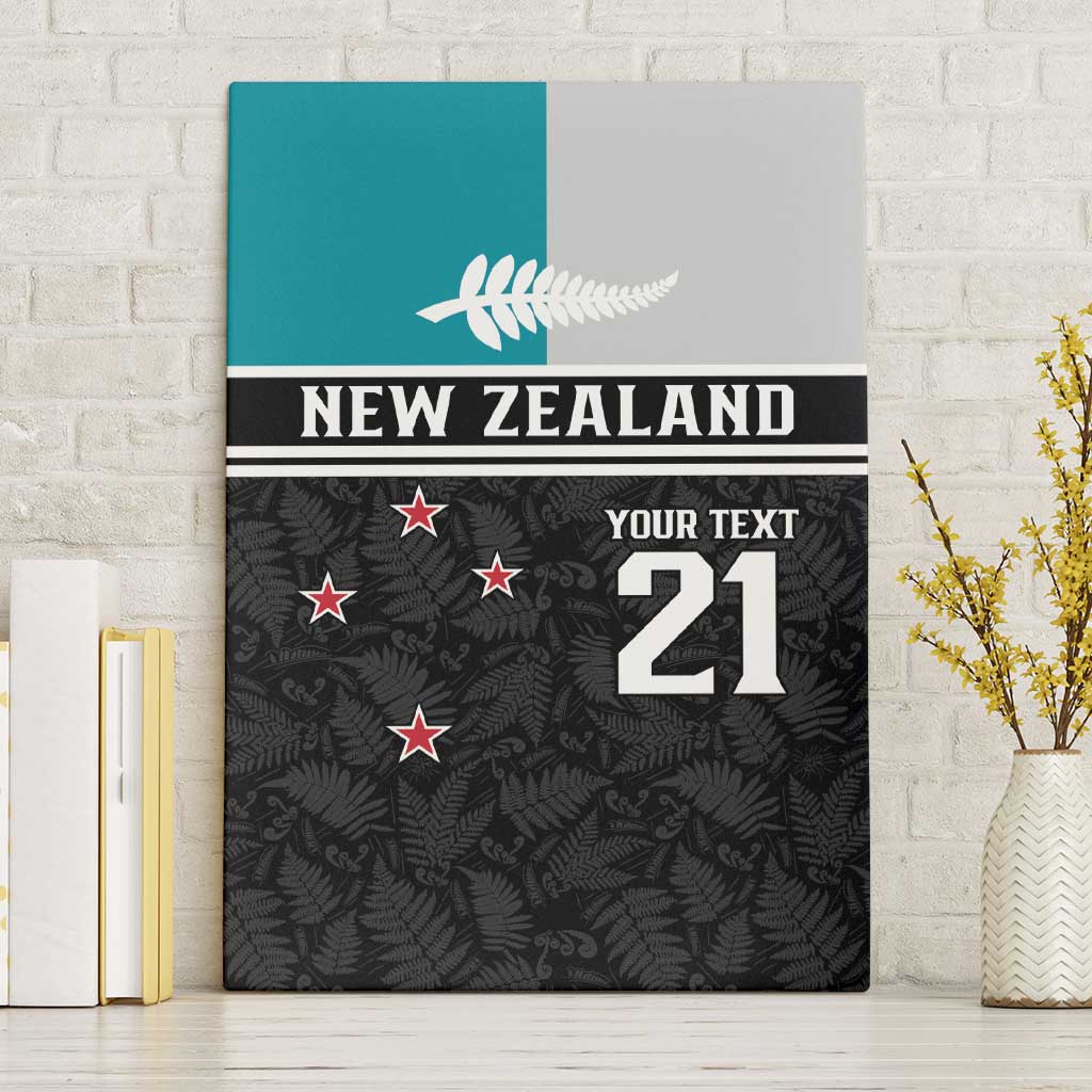 Custom NZ Cricket Pride Canvas Wall Art Silver Fern Fan Supporter Apparel LT9 Without Frame Black - Polynesian Pride
