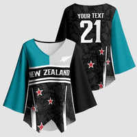 Custom NZ Cricket Pride Kimono Sleeve Blouse Silver Fern Fan Supporter Apparel LT9 - Polynesian Pride