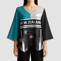 Custom NZ Cricket Pride Kimono Sleeve Blouse Silver Fern Fan Supporter Apparel LT9 - Polynesian Pride