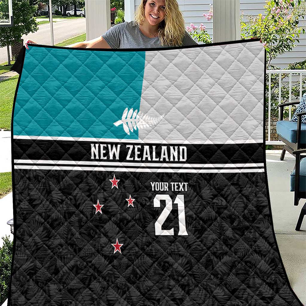 Custom NZ Cricket Pride Quilt Silver Fern Fan Supporter Apparel LT9 Black - Polynesian Pride
