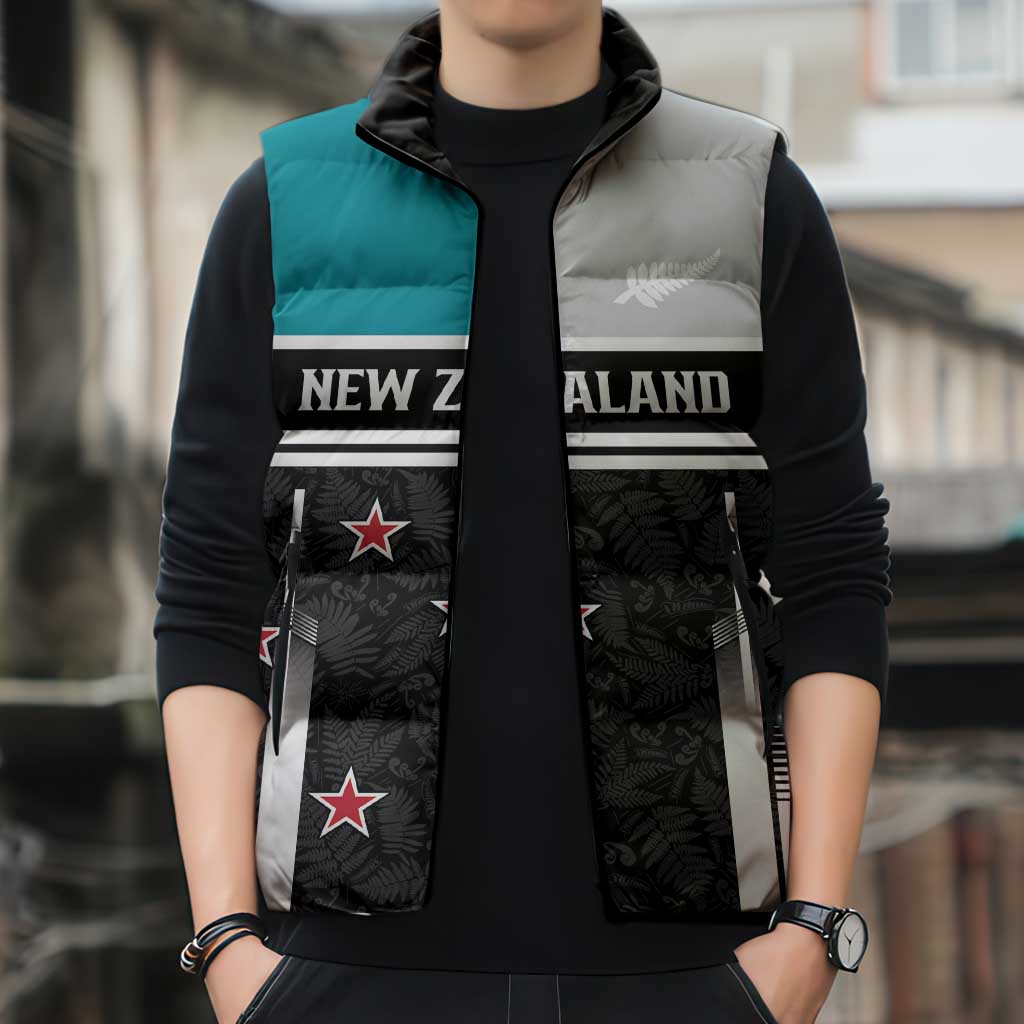 Custom NZ Cricket Pride Sleeveless Puffer Jacket Silver Fern Fan Supporter Apparel LT9 - Polynesian Pride