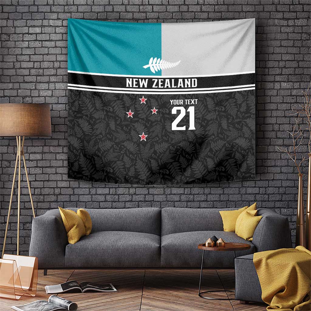 Custom NZ Cricket Pride Tapestry Silver Fern Fan Supporter Apparel LT9 Black - Polynesian Pride