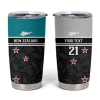 Custom NZ Cricket Pride Tumbler Cup Silver Fern Fan Supporter Apparel LT9 Black - Polynesian Pride