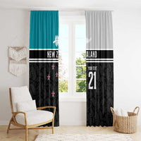Custom NZ Cricket Pride Window Curtain Silver Fern Fan Supporter Apparel LT9 - Polynesian Pride