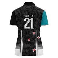 Custom NZ Cricket Pride Women Polo Shirt Silver Fern Fan Supporter Apparel LT9 - Polynesian Pride