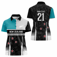 Custom NZ Cricket Pride Women Polo Shirt Silver Fern Fan Supporter Apparel LT9 - Polynesian Pride