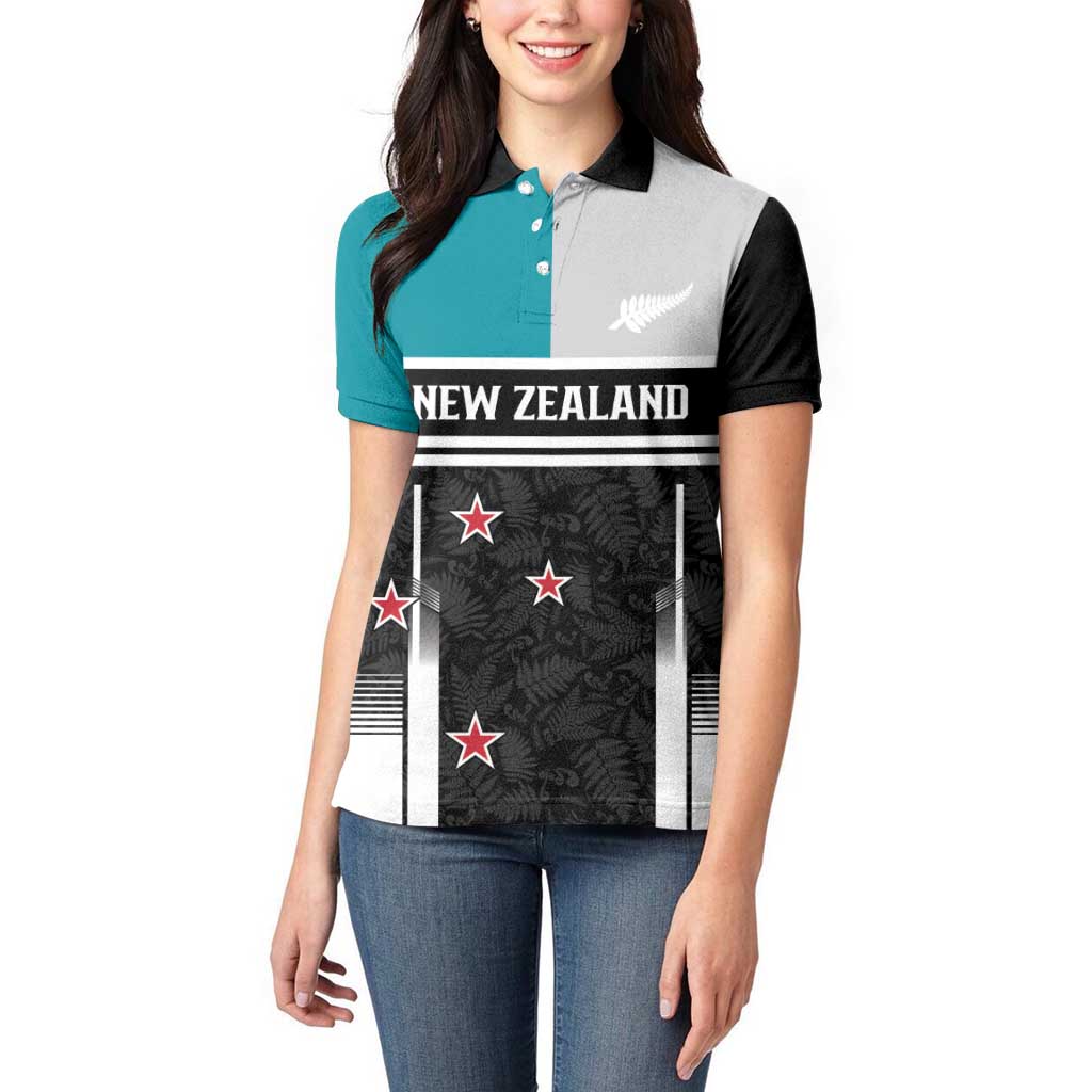 Custom NZ Cricket Pride Women Polo Shirt Silver Fern Fan Supporter Apparel LT9 - Polynesian Pride