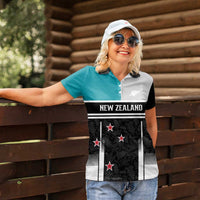 Custom NZ Cricket Pride Women Polo Shirt Silver Fern Fan Supporter Apparel LT9 - Polynesian Pride