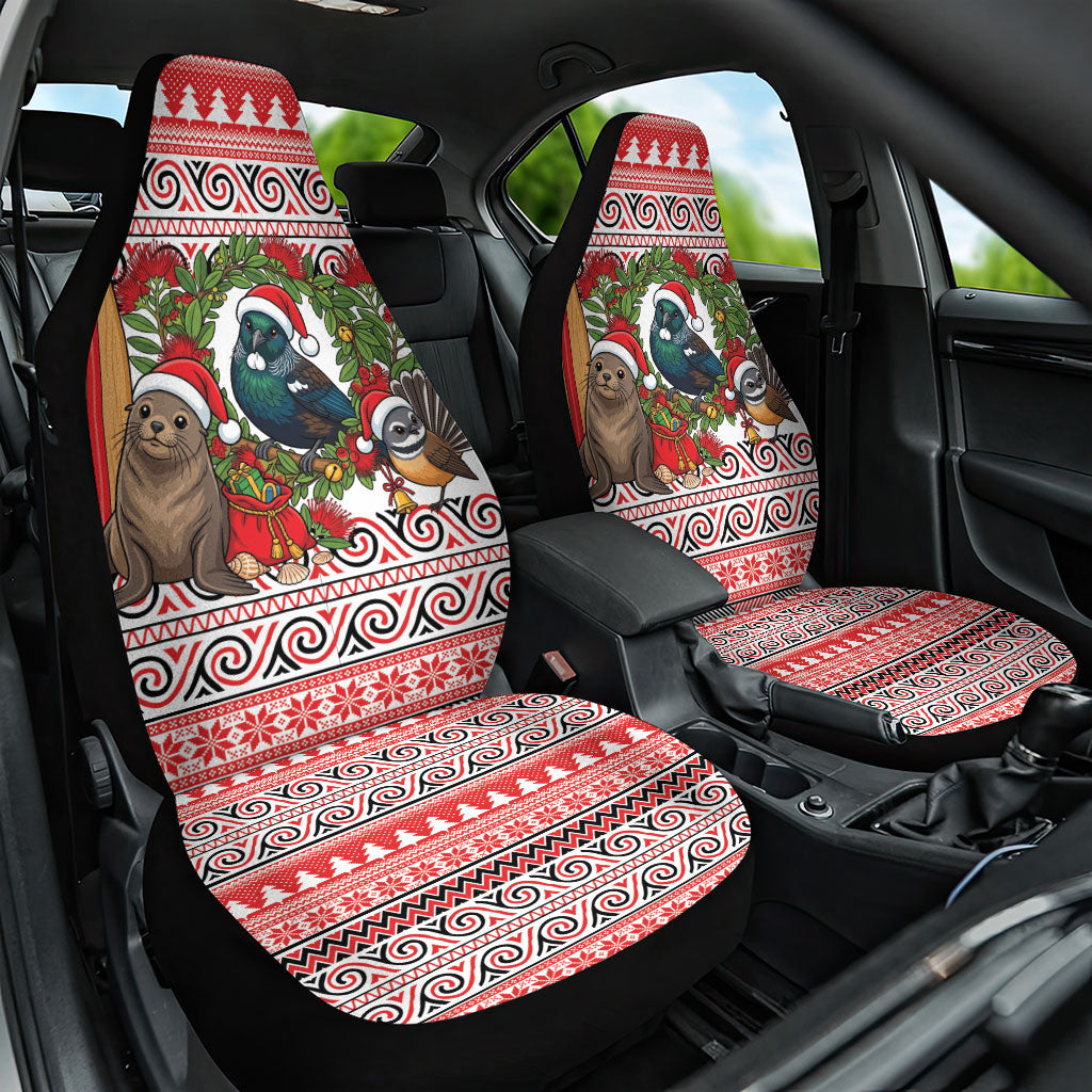 New Zealand Animal Christmas Car Seat Cover Maori Inspired Kowhaiwhai Patterns LT9 One Size Red - Polynesian Pride