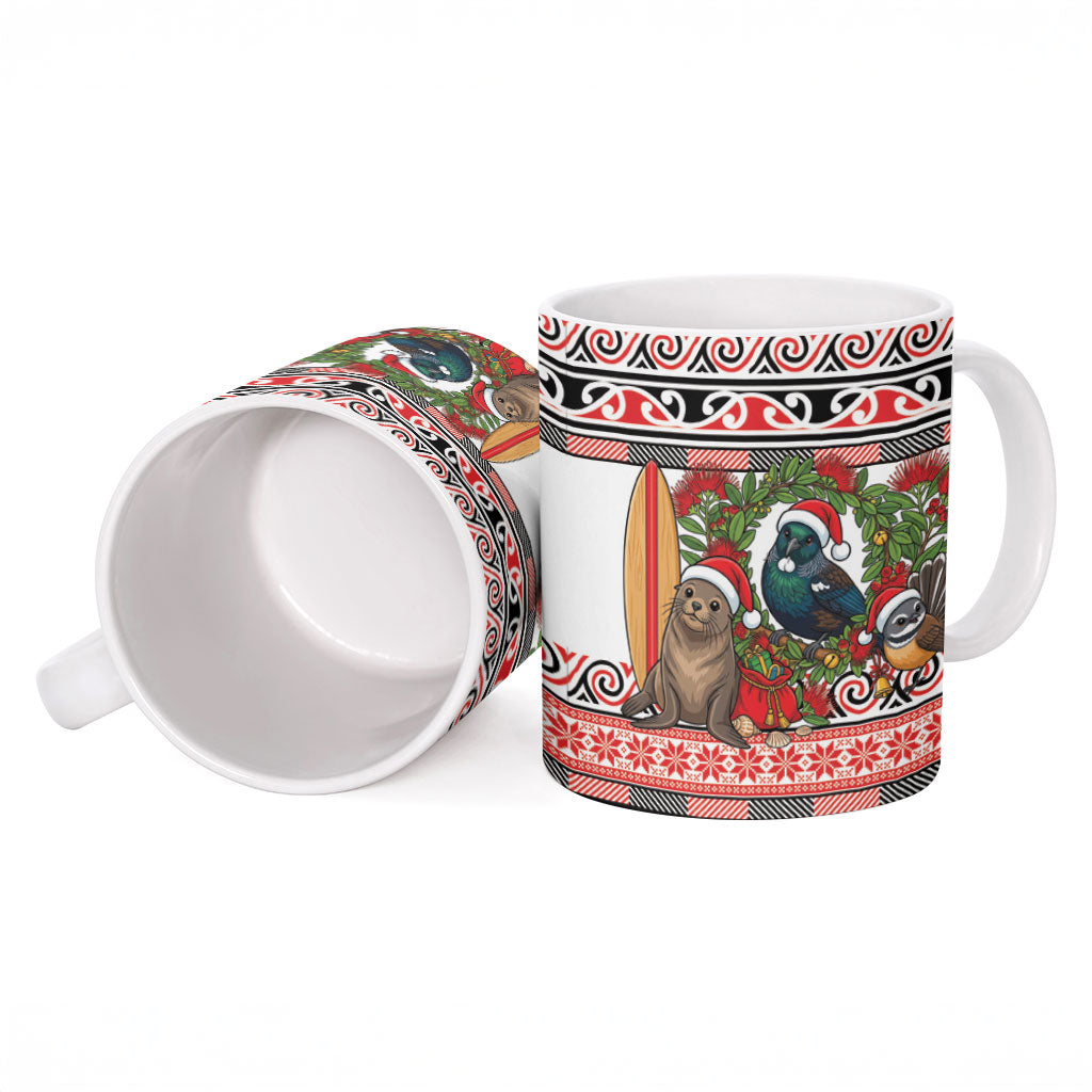 New Zealand Animal Christmas Ceramic Mug Maori Inspired Kowhaiwhai Patterns LT9 - Polynesian Pride
