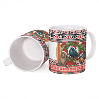 New Zealand Animal Christmas Ceramic Mug Maori Inspired Kowhaiwhai Patterns LT9 - Polynesian Pride