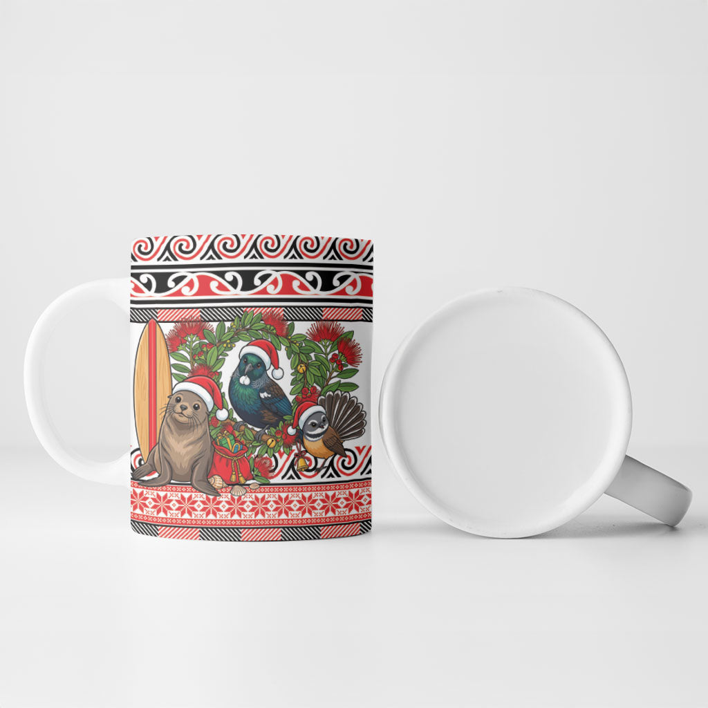 New Zealand Animal Christmas Ceramic Mug Maori Inspired Kowhaiwhai Patterns LT9 - Polynesian Pride