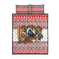 New Zealand Animal Christmas Quilt Bed Set Maori Inspired Kowhaiwhai Patterns LT9 - Polynesian Pride