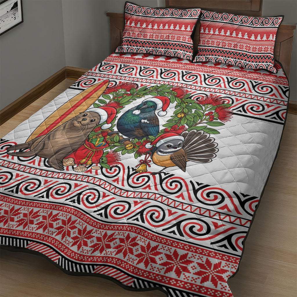New Zealand Animal Christmas Quilt Bed Set Maori Inspired Kowhaiwhai Patterns LT9 - Polynesian Pride