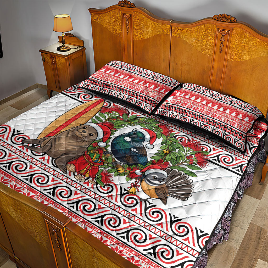 New Zealand Animal Christmas Quilt Bed Set Maori Inspired Kowhaiwhai Patterns LT9 - Polynesian Pride