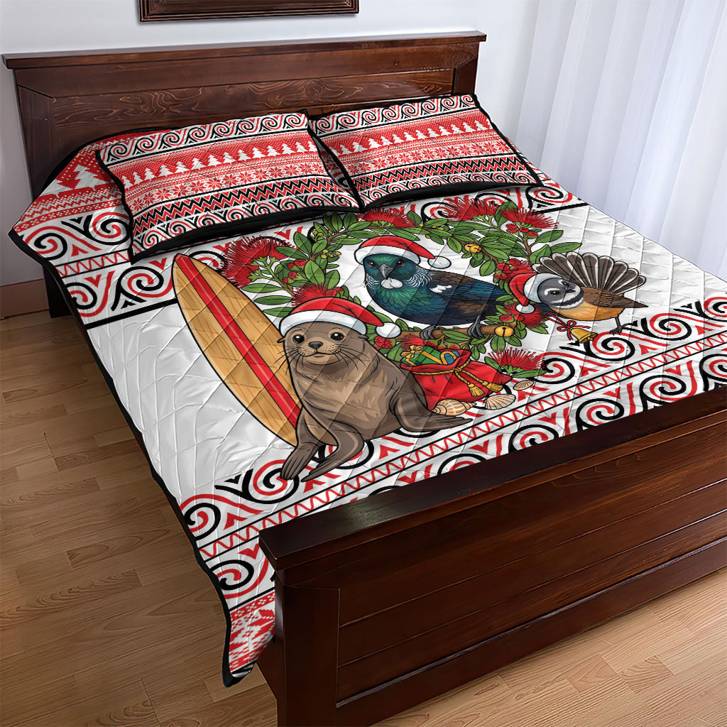 New Zealand Animal Christmas Quilt Bed Set Maori Inspired Kowhaiwhai Patterns LT9 - Polynesian Pride