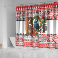 New Zealand Animal Christmas Shower Curtain Maori Inspired Kowhaiwhai Patterns LT9 - Polynesian Pride