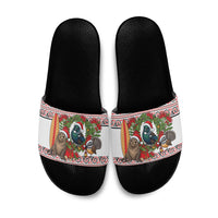 New Zealand Animal Christmas Slide Sandals Maori Inspired Kowhaiwhai Patterns LT9 Red - Polynesian Pride