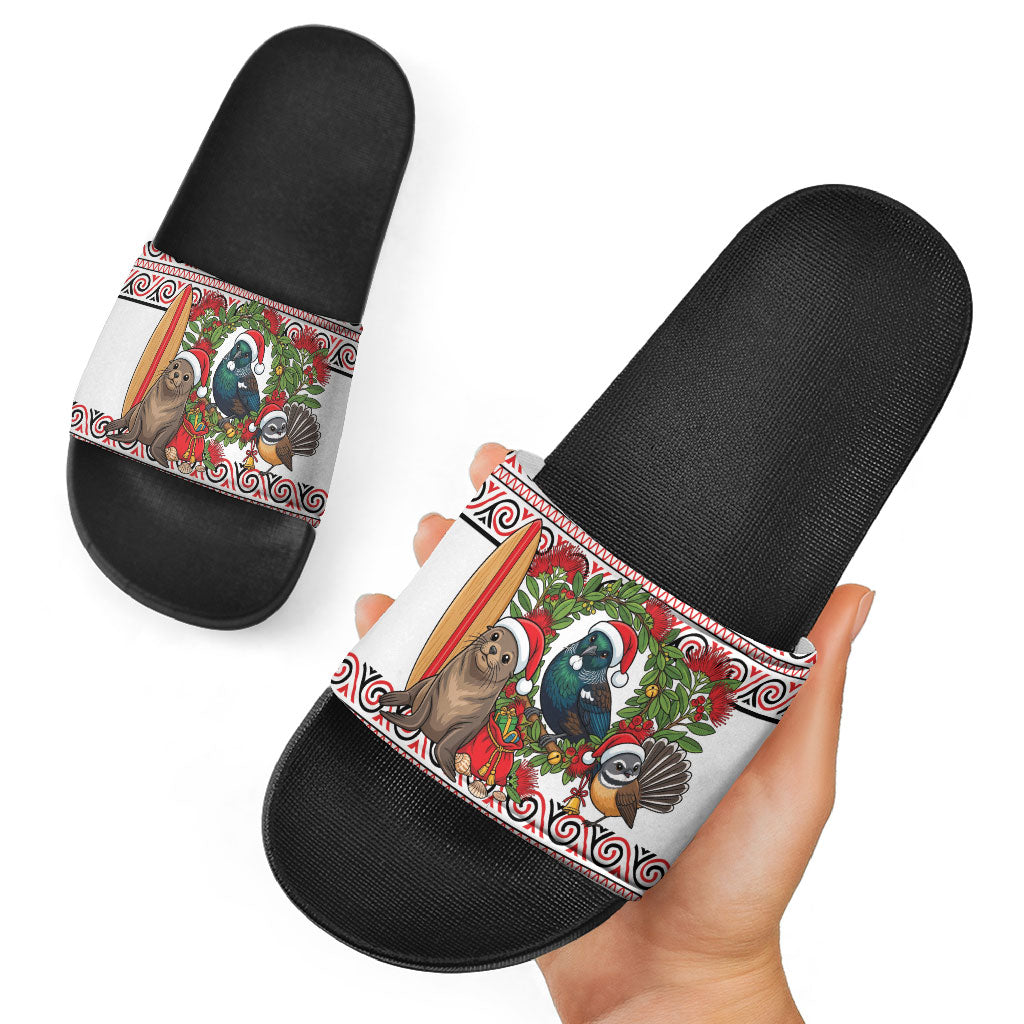 New Zealand Animal Christmas Slide Sandals Maori Inspired Kowhaiwhai Patterns LT9 - Polynesian Pride