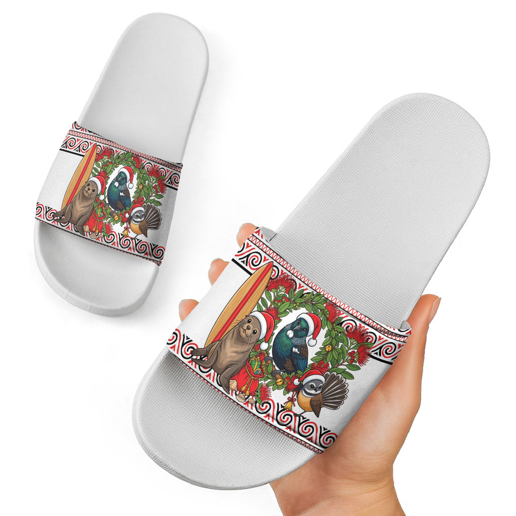 New Zealand Animal Christmas Slide Sandals Maori Inspired Kowhaiwhai Patterns LT9 - Polynesian Pride